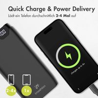 imoshion Powerbank - 20.000 mAh - Schnelles Aufladen und Power Delivery - Schwarz