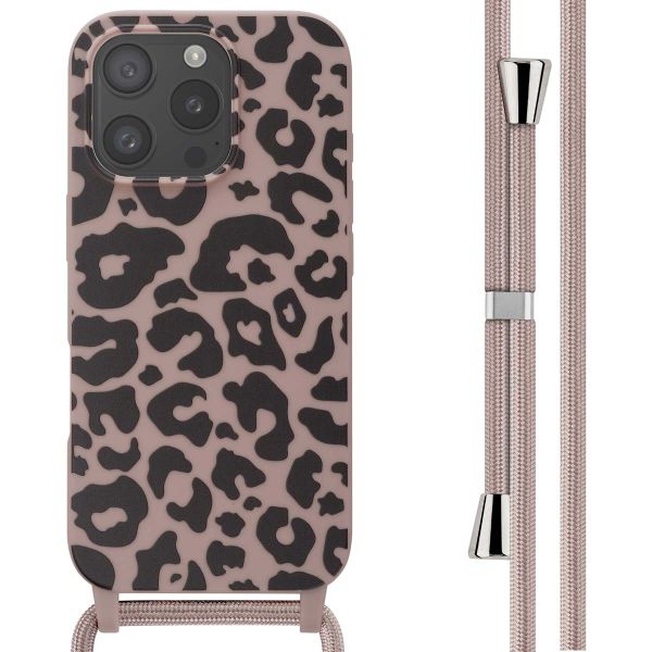 imoshion Silikonhülle design mit Band für das iPhone 16 Pro - Animal Pink