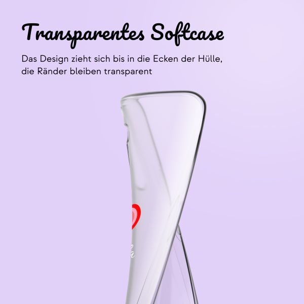 Personalisierte Hülle mit elegantem Herz iPhone 15 - Transparent