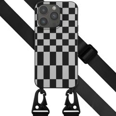 Selencia SilikonHülle design mit abnehmbarem Band Apple iPhone 14 Pro - Irregular Check Black