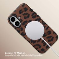 Selencia Sabi Backcover Leopardenmuster mit MagSafe Apple iPhone 16 - Mocha Brown