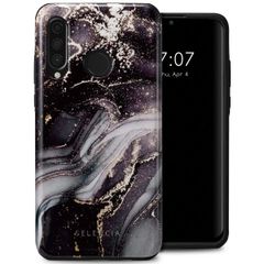 Selencia Vivid Tough Back Cover für das Huawei P30 Lite - Chic Marble Black