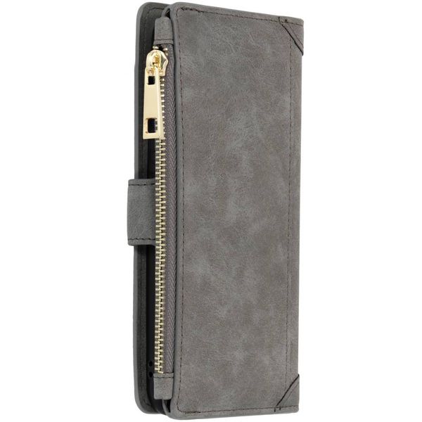 Luxuriöse Portemonnaie-Klapphülle Grau Huawei P Smart Plus
