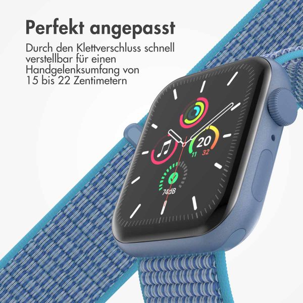 imoshion Nylonarmband für das  Apple Watch Series 1 t/m 9 / SE (38/40/41 mm) | Series 10 / 11 (42 mm) - Marine Blue