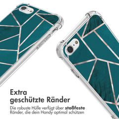 imoshion Design Hülle mit Band für das iPhone SE (2022 / 2020) / 8 / 7 - Petrol Green Graphic