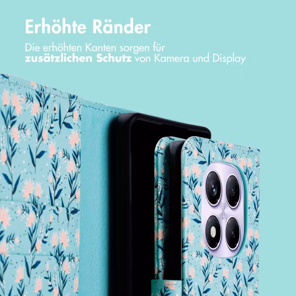 imoshion Design Klapphülle Xiaomi Redmi Note 14 Pro (4G) - Blue Flowers