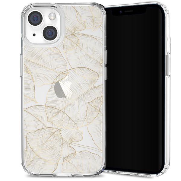 Selencia Fashion-Backcover mit zuverlässigem Schutz für das iPhone 14 Plus - Gold Botanic