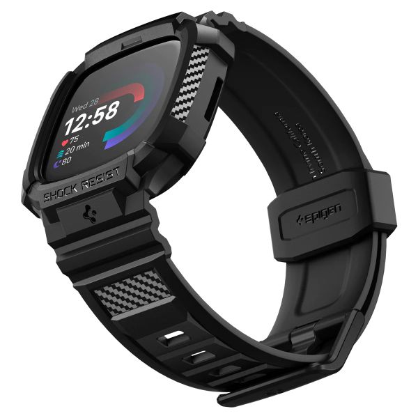 Spigen Rugged Armor™ Pro Case für die Fitbit Versa 4 / Sense 2 - Schwarz