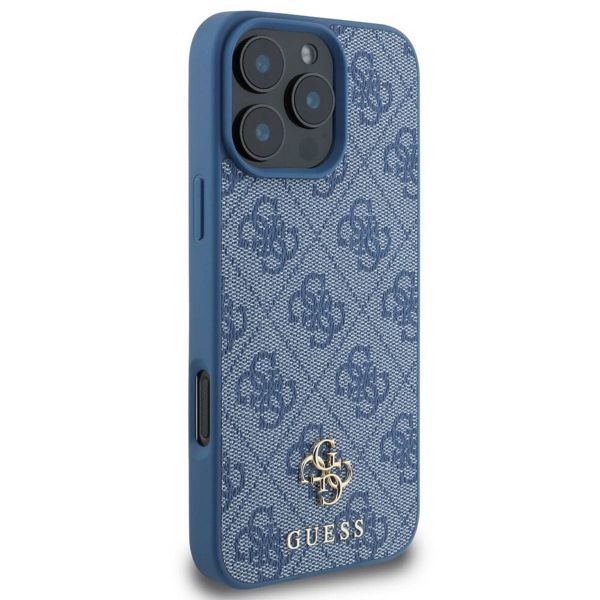 Guess 4G Metal Logo Back Cover MagSafe für das iPhone 16 Pro - Blau