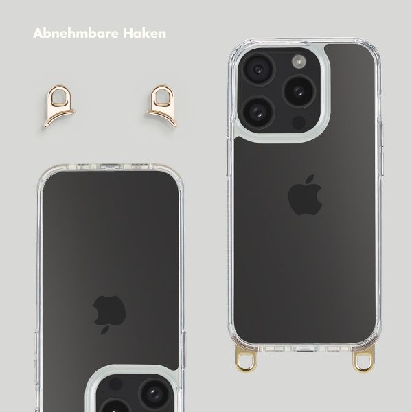 Selencia Back Cover mit abnehmbaren Haken für das iPhone 15 Pro - Transparent