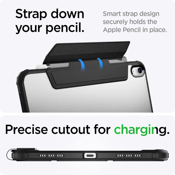 Spigen Klapphülle Ultra Hybrid Pro Apple iPad 11 (2025) 11 Zoll A16 / iPad 10 (2022) 10.9 Zoll - Schwarz