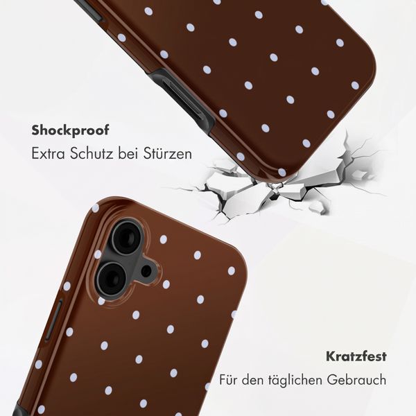 Selencia Vivid Back Cover Apple iPhone 16 - Happy Dots Chocolate