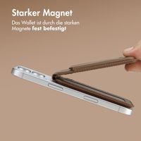 Accezz Leder-Wallet mit Standfunktion - Geeignet für MagSafe und Qi2 - Coffee Brown