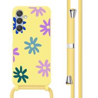 imoshion Silikonhülle design mit Band für das Samsung Galaxy A25 (5G) - Yellow Flower Distance