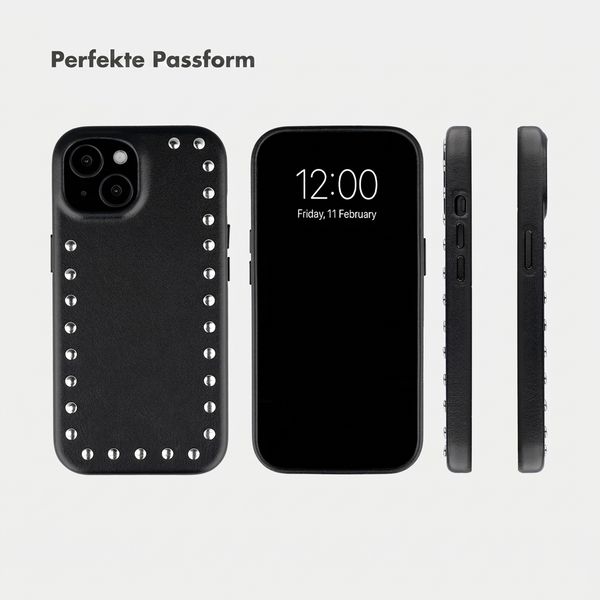 Selencia Studs Backcover mit MagSafe Apple iPhone 15 - Velvet Black