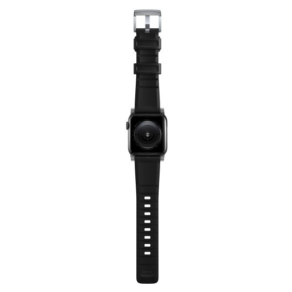 Nomad Robustes Armband FKM für die Apple Watch Series 1 bis 10 / SE / Ultra (2) (44/45/46/49 mm) - Silber/Schwarz