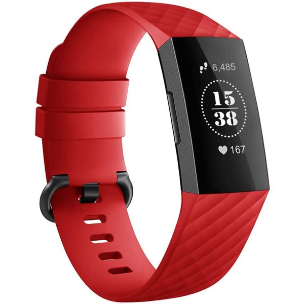 imoshion Silikonband für die Fitbit Charge 3 / 4 - Rot