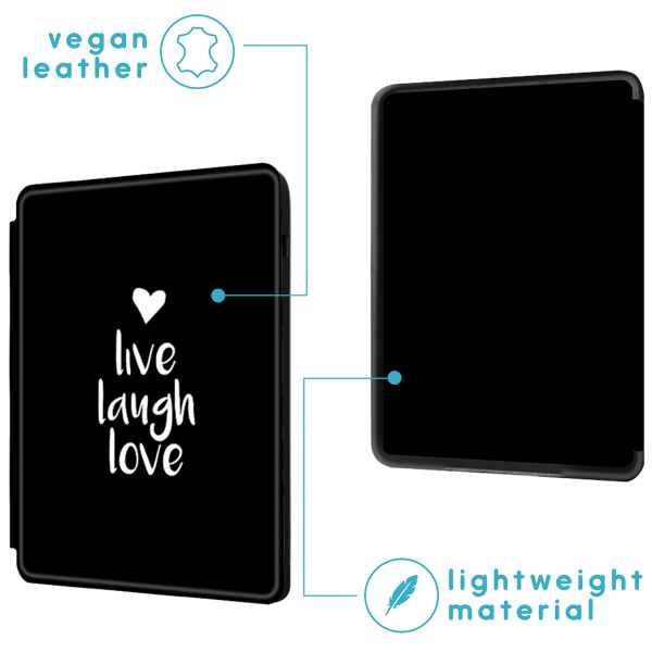 imoshion Design Slim Hard Case Sleepcover für das Amazon Kindle (2024) / Amazon Kindle (2022) 11th gen - Live Laugh Love