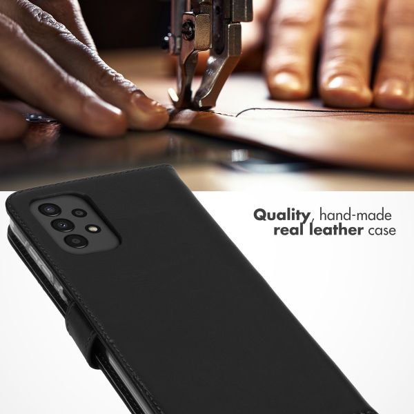 Selencia Echtleder Klapphülle Samsung Galaxy A13 (4G) - Schwarz