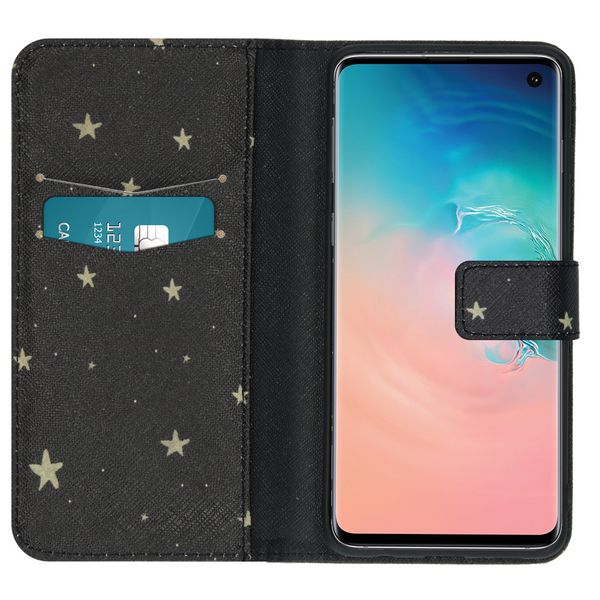 imoshion Design TPU Klapphülle Samsung Galaxy S10 - Stars Gold