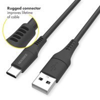 Accezz USB-C auf USB-Kabel für das iPhone 15 Plus - 0,2 m - Schwarz