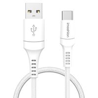 imoshion Braided USB-C-zu-USB-A Kabel - 1,5 Meter - Weiß