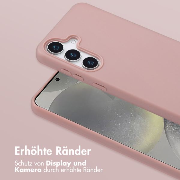 Selencia SilikonHülle mit abnehmbarem Band Samsung Galaxy S25 Plus - Sand Pink