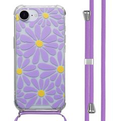 imoshion Design Hülle mit Band Apple iPhone 16e - Tropical Violet Flowers Connect
