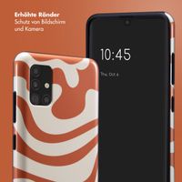 Selencia Vivid Tough Back Cover für das Samsung Galaxy A51 - Dream Swirl Orange