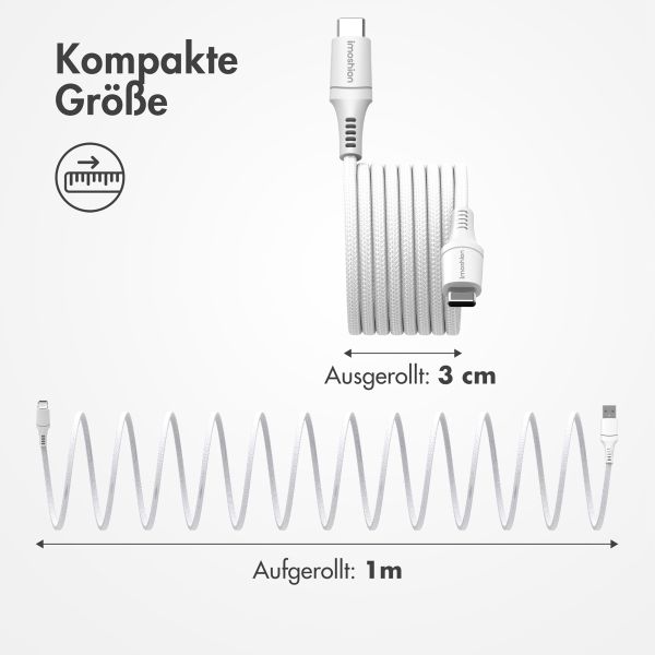 imoshion Magnetisches geflochtenes Kabel – USB-C auf USB-C – 1 Meter – Weiß