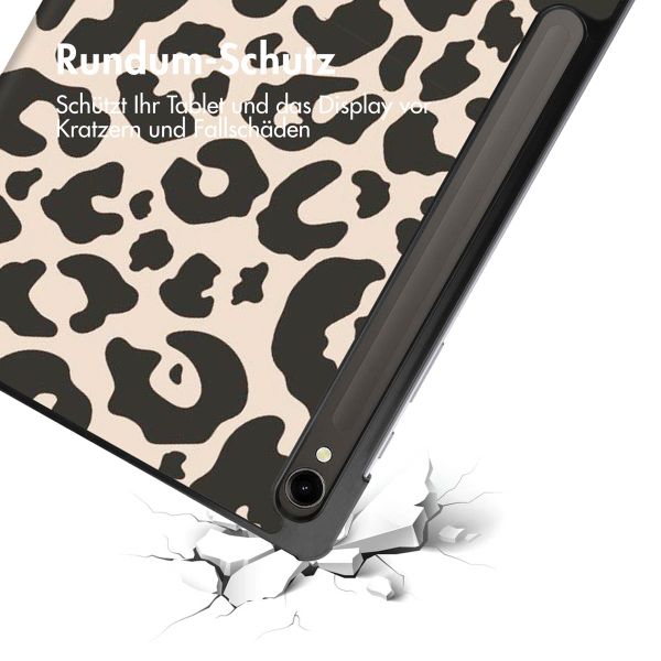 imoshion Design Trifold Klaphülle Samsung Galaxy Tab S9 11.0 Zoll - Leopard