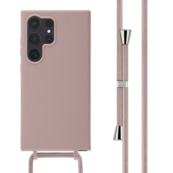 imoshion Silikonhülle mit Band für das Samsung Galaxy S24 Ultra - Sand Pink