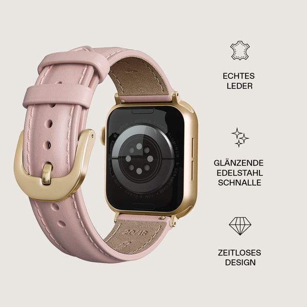 Burga Armband aus echtem Leder für Apple Watch | 38/40/41/42 mm - Pillow Talk / Gold