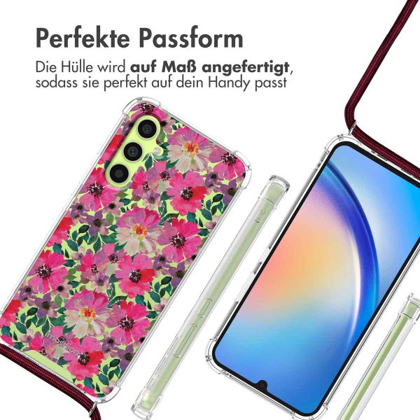 imoshion Design Hülle mit Band für das Samsung Galaxy A34 - Flower Water