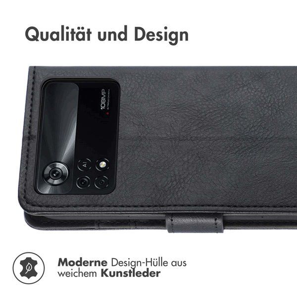 imoshion Luxuriöse Klapphülle Xiaomi Poco X4 Pro 5G - Schwarz