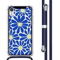 imoshion Design Hülle mit Band Apple iPhone Xr - Cobalt Blue Flowers Connect