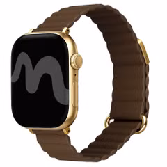 imoshion Magnetisches Kunstlederarmband für Apple Watch | 44/45/46/49 mm - Braun