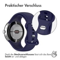 imoshion Silikon-Armband⁺ für  Google Pixel Watch / Watch 2 / Watch 3 / Watch 4 (41 mm) - Größe L - Dunkelblau