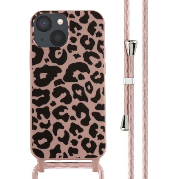 imoshion Silikonhülle design mit Band für das iPhone 13 Mini - Animal Pink