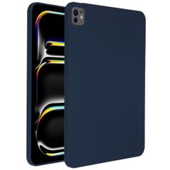 Accezz Liquid Silicone Back Cover mit Stifthalter für das iPad Pro 11 (2024) M4 - Dunkelblau