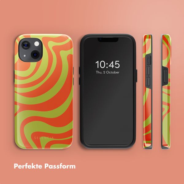 Selencia Vivid Rückabdeckung mit MagSafe Apple iPhone 13 - Wavy Swirl Orange Fern