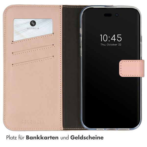 Selencia Echtleder Klapphülle für das iPhone 14 Pro Max - Dusty Pink