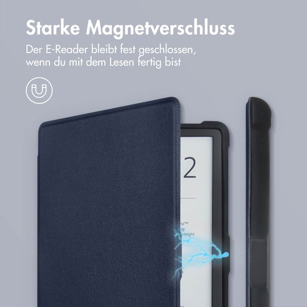 imoshion Slim Soft Case Klapphülle Pocketbook Touch Lux 5 / HD 3 / Basic Lux 4 / Vivlio Lux 5 - Dunkelblau