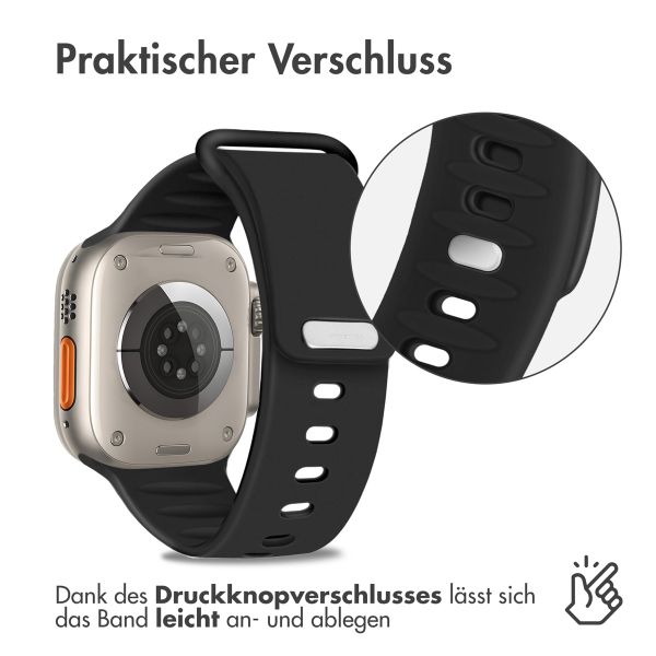 imoshion Silikonband für das Apple Watch Series 1-10 / SE / Ultra (2) - 42/44/45/46/49 mm - Schwarz