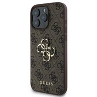 Guess 4G Metal Logo Back Cover Apple iPhone 16 Pro - Braun