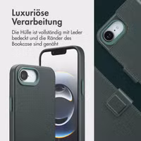 Accezz 2-in-1 Klapphülle aus Leder mit MagSafe Apple iPhone 16e - Cedar Green