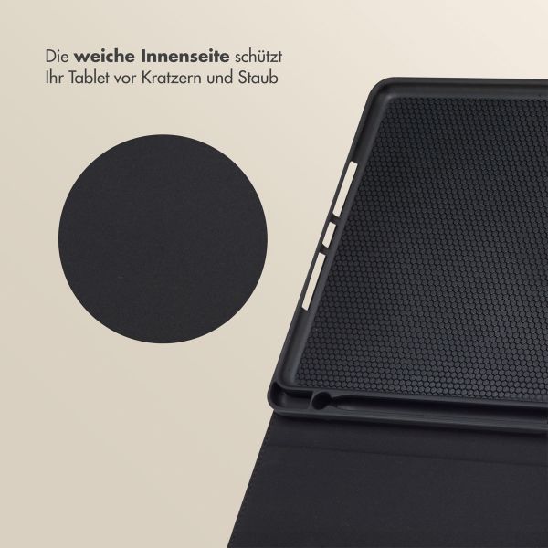 Selencia Sabi Klapphülle mit Leopardenmuster Apple iPad 9 (2021) 10.2 Zoll / iPad 8 (2020) 10.2 Zoll / iPad 7 (2019) 10.2 Zoll - Midnight Black