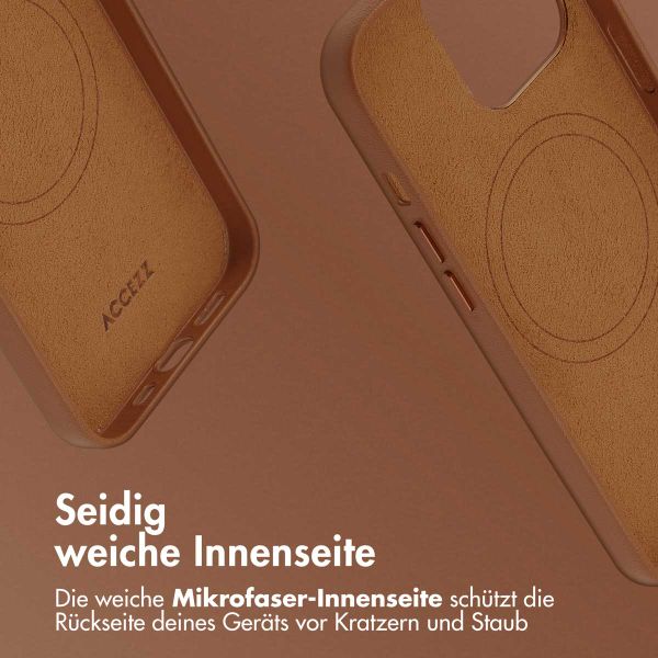 Accezz MagSafe Leather Backcover für das iPhone 13 Pro - Sienna Brown