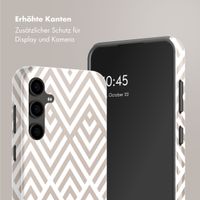 Selencia Vivid Back Cover Samsung Galaxy S24 FE - Beige Zigzag