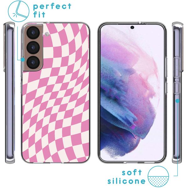 imoshion Design Hülle für das Samsung Galaxy S22 - Retro Pink Check